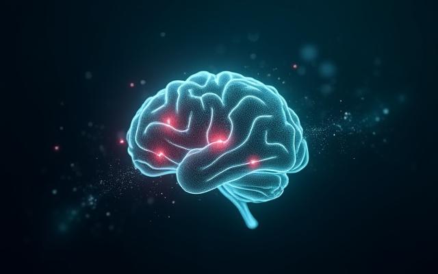 Abstract depiction of brain activity and calm, representing the science of stress and mindfulness